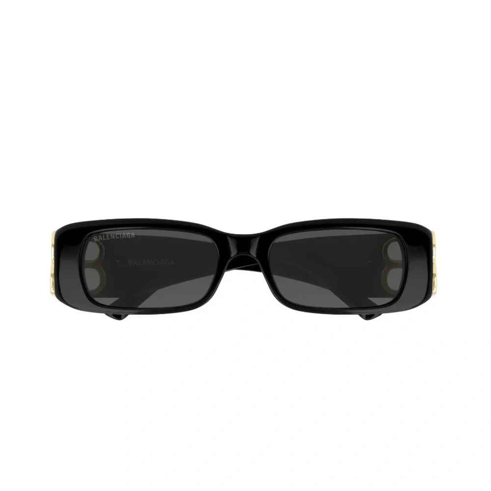 Balenciaga Black Rectangular Logo Sunglasses